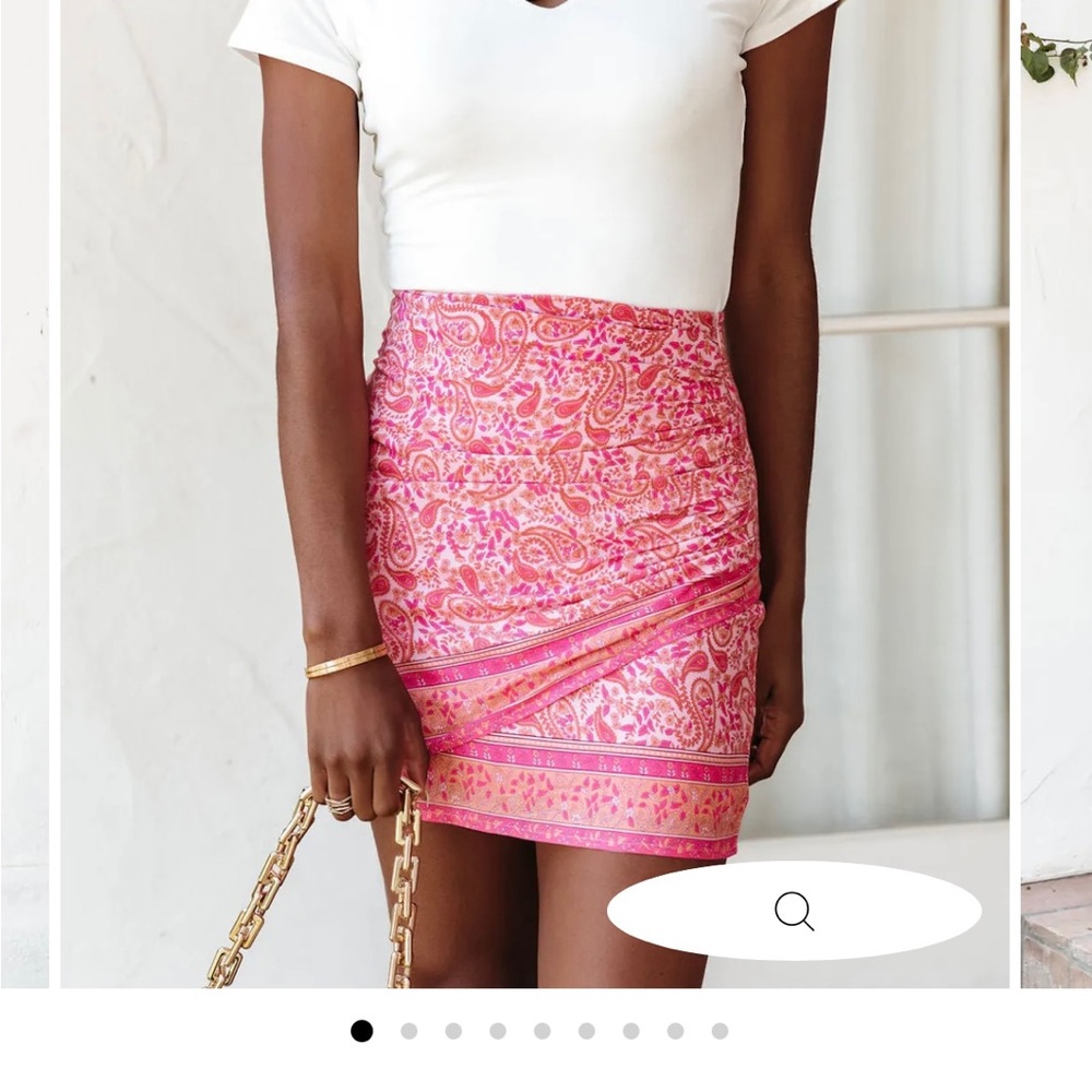 Vanity Paisley Ruched Mini Skirt